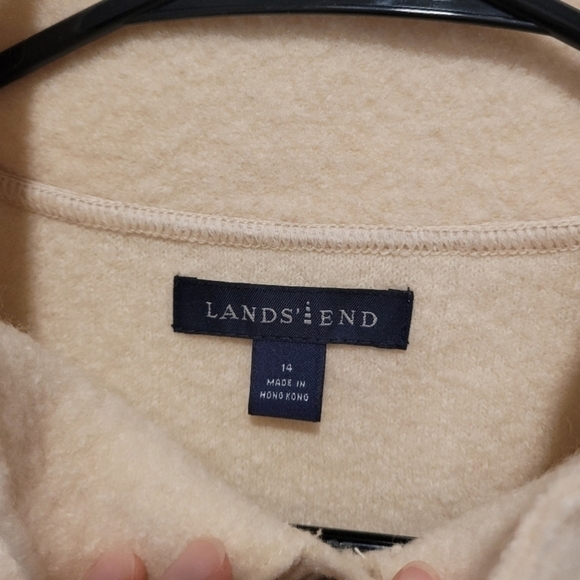 Lands' End Kids Wool Cream Button Up Coat Size 14 - Picture 4 of 7